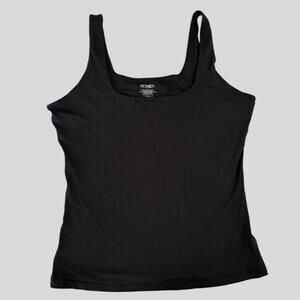 Pumiey Sharp Collection Black Square Neck Tank Top Size Large Double Lined